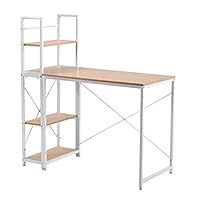 【ナチュラル】パソコンデスク ラック付き デスク ワークデスク 木製 学習デスク 楽天市場】【秋インテリア祭 開催中】ラックデスク 組立簡単 幅